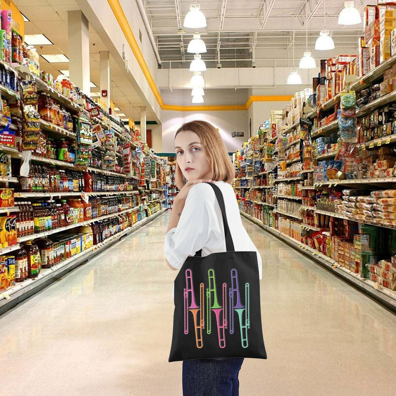 HOLLP Trombone Player Gift Trombone Musician Tote Bag Music Instrument Gift Music Lover Trombonist B