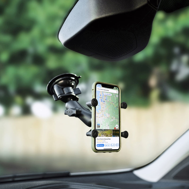 RAM MOUNTS Twist-Lock Suction Cup Base with B Size 1" Ball Mount | Windshield and dash mounting base, compatible with RAM Mounts holders and arms