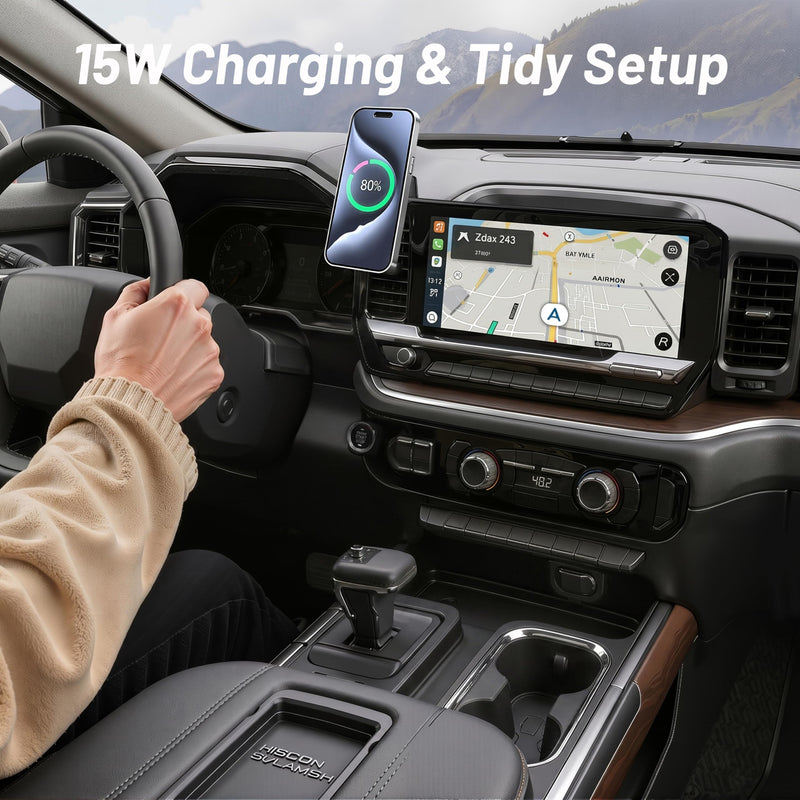 Phone Holder for Chevy Silverado 1500/2500/3500 (2022-2026, ONLY Fits 13.4" Screen), MagSafe Car Mount, 15W Magnetic Wireless Charger, 360° Rotating, Hands Free, 2023 Silverado Accessories Interior Chevy Silverado 1500 | 2022-2026 (13.4" Screen)