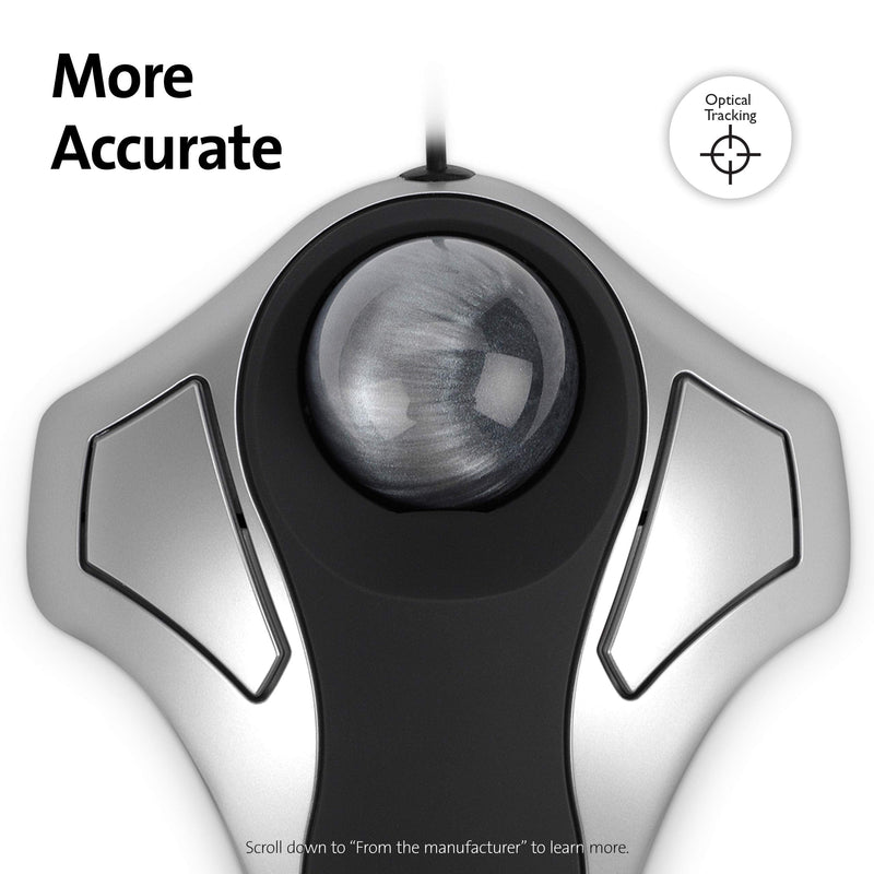 Kensington Orbit Trackball Mouse (K64327F), Silver/Black finger operated 1.0