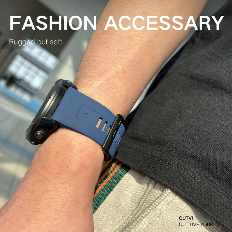 26mm watch band for garmin fenix 5x 6x 7x 3 hr quickfit 26 watch band for garmin women men silicone Purple and Dark Blue Bundle