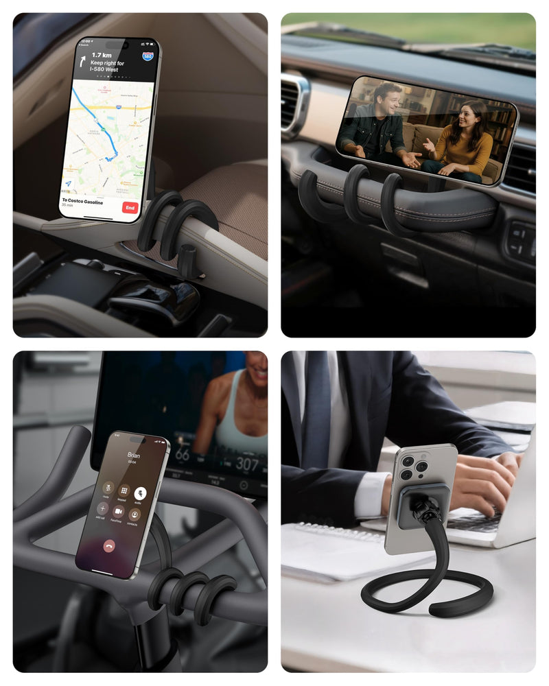 APPS2Car Magnetic Car Truck Pickup Grab Handle Phone Mount for MagSafe | Compatible with iPhone 12-17 Fits A Pillar/Center Console Handle Bars for F150 Expedition Ram 1500 Jeep Wrangler JL Silverado