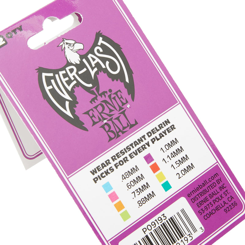 Ernie Ball Everlast Guitar Picks, Purple 1.0mm, 12-pack (P09193) Purple (1. mm) 0