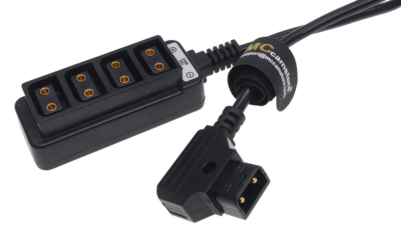 D-tap Splitter Cable D-tap Male to 4 Port Dtap Female Power Adapter for V-Mount Camera Battery P-tap Power Hub 70cm/28in