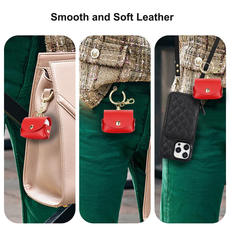 Bocasal A Multi Slots Crossbody Wallet Case for iPhone 16 Pro Max + A Slim Leather Case for AirPods Pro