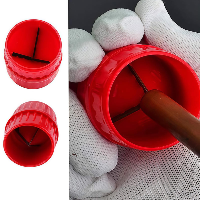 Universal 2-in-1 Copper Pipe Deburring Tool Deburring Tool Plastic Copper Pipe for Cleaning Work Indoor and Outdoor Pipe, 5-38 mm, Red (Pack of 1)