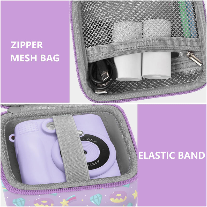 Leayjeen Kids Camera Case Compatible with ESOXOFFORE/Dylanto/GKTZ/HiMont/CAMCLID Kids Camera Instant Print for Holiday Gifts and Birthday Gifts for Kids 3-12 Years Old - Pink Unicorn (Case Only) Purple