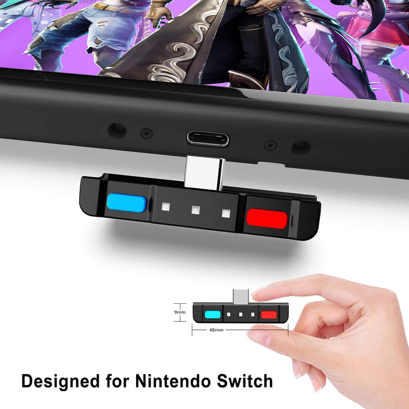 HomeSpot Bluetooth Audio Adapter with USB-C, Built-in mic, for Nintendo Switch, PS4, PS5, PC, Supports Headphones mic, aptX Low Latency, Dual Headphones, in-Game Voice Chat Blue & Red