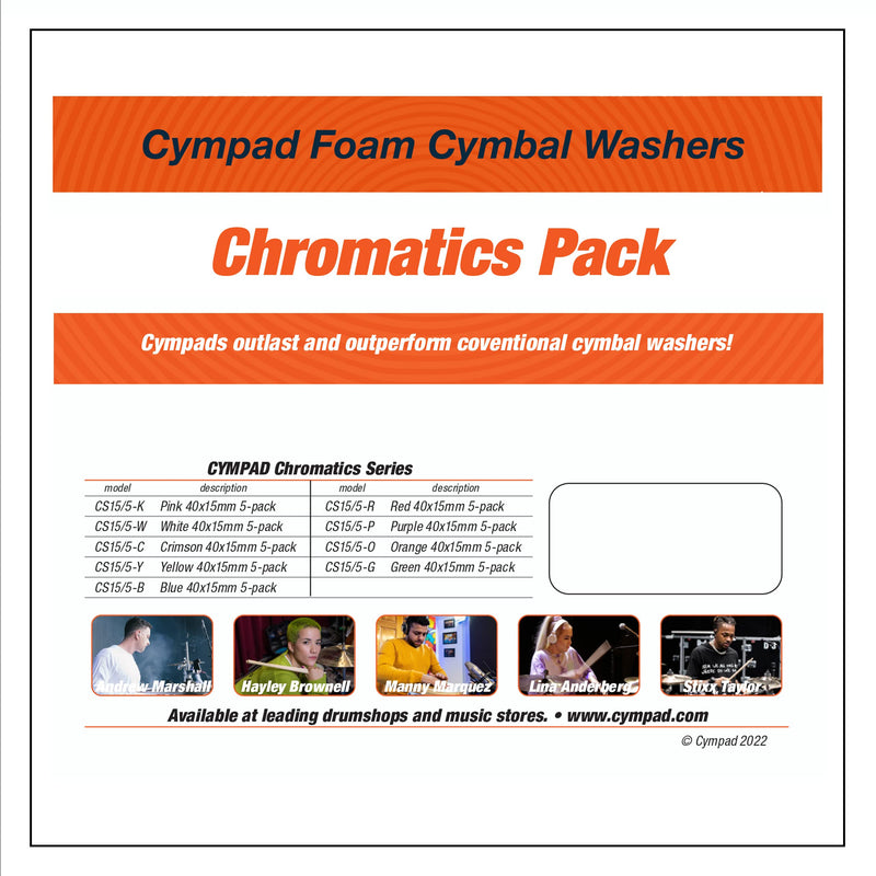 Chromatics Foam Cymbal Washer Set 40/15mm Crimson