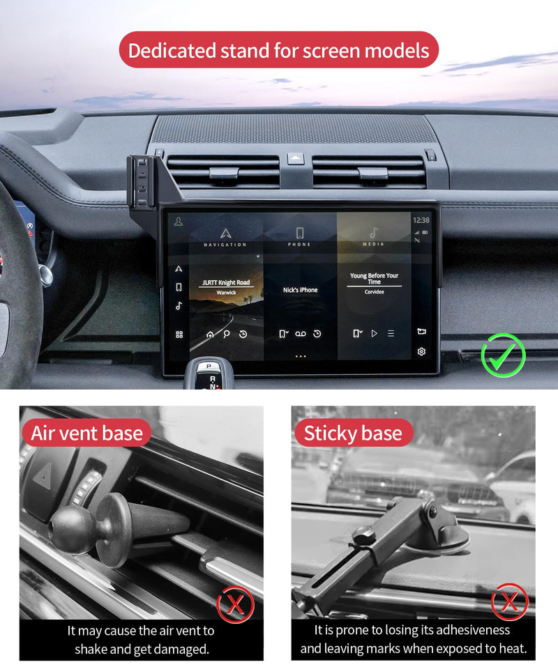 Auto Clamp Car Phone Holder for Land Rover Defender 2022-2025, 11.4" Screen | Magsafe Accessories Fast Charging Magnetic cell phone Holder Clip Compatible with iPhone Android, 3D Fit Vehicle Phone Stand
