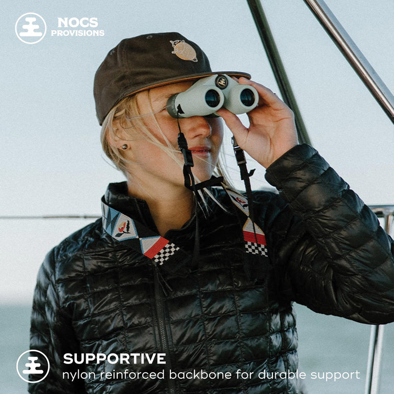 Nocs Provisions Woven Tapestry Strap, Binocular & Camera Reinforced Universal Wide Shoulder & Neck Strap for Men & Women Flora