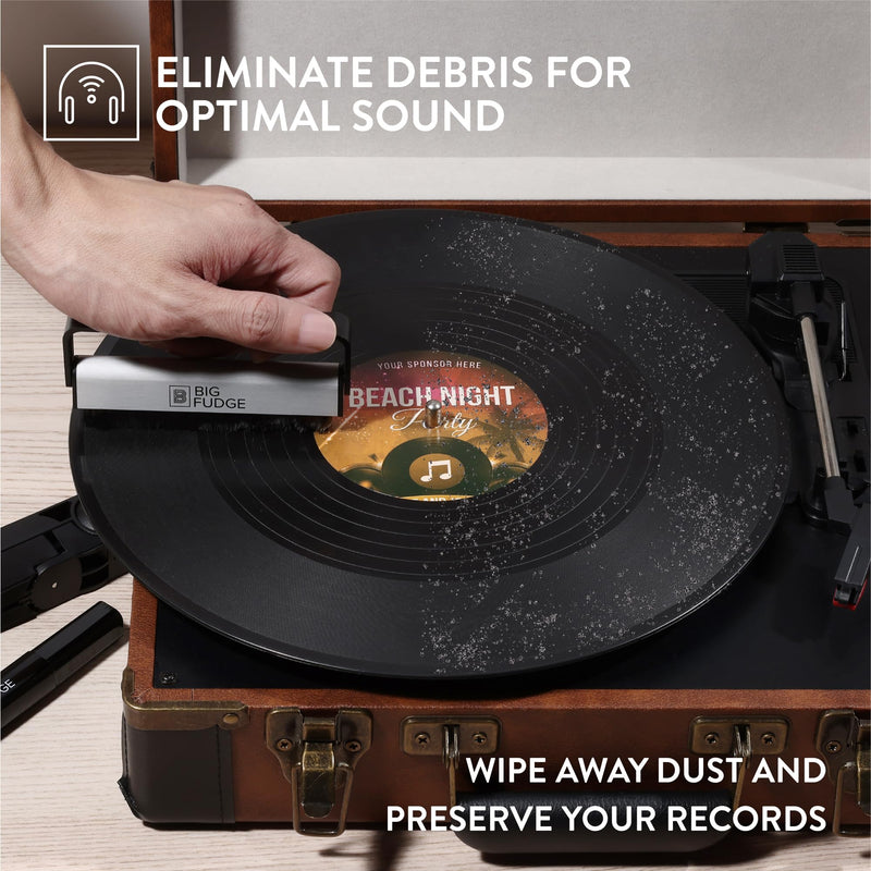 [AUSTRALIA] - Big Fudge Complete Vinyl Record Cleaning Kit - 6-in-1 Vinyl Record Cleaner - incl. Carbon Fiber Record Brush, Stylus Cleaner, Drying Stand, Microfiber Cloth & Towel Cloth - Record Player Accessories 