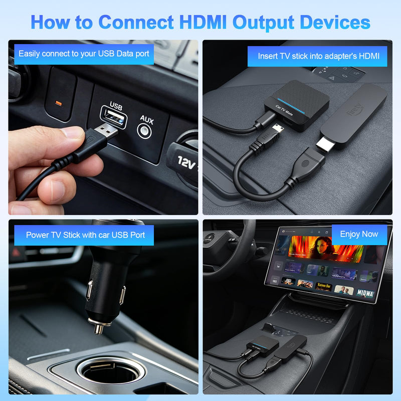2-in-1 Car TV Mate Pro—Wireless CarPlay Adapter & HDMI Multimedia Adapter for TV Stick Converter/Game Consoles/Set-Top Box/Screen Mirroring, Plug & Play HDMI Cars T V Dongle Compatible Cars from 2016 Black1