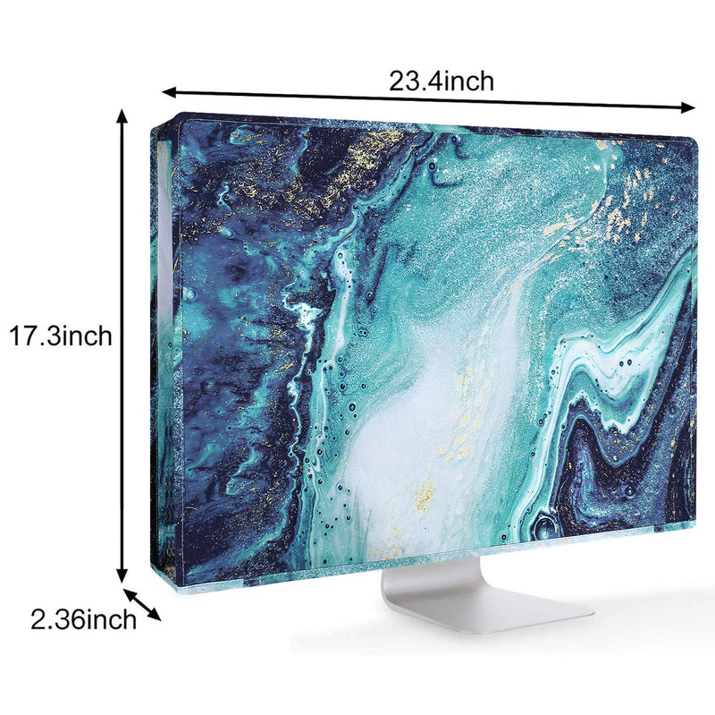 MOSISO Monitor Dust Cover 22, 23, 24, 25 inch Anti-Static Dustproof LCD/LED/HD Panel Case Computer Screen Protective Sleeve Compatible with iMac 24 inch, 22-25 inch PC, Desktop and TV, Creative Marble