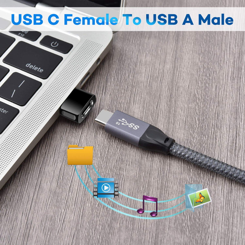 USB-C Female to USB Male Adapter 3-Pack,Zinc Alloy Type-C to USB Charger Connector for iPhone 12 13 Pro Max SE,Airpods,iPad Air 5 4 4th/Mini 6 6th/8 9 Generation,Samsung Galaxy S20 S21 Note 20 A71 A72 Black