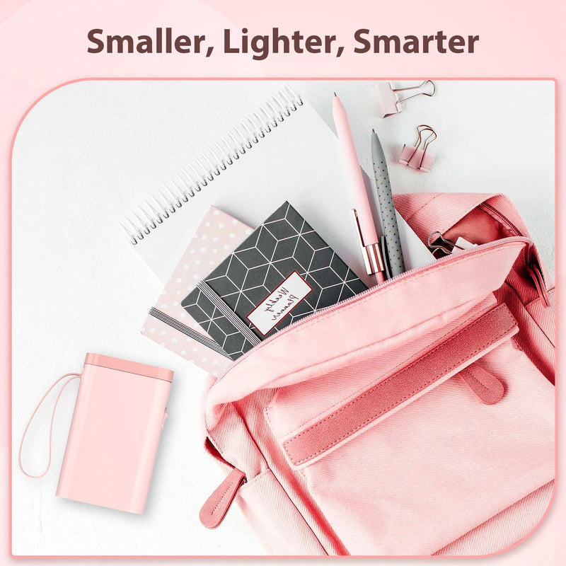 P21 Label Maker Machine with Tape, Bluetooth Label Printer Thermal Mini Label Makers with Built-in Cutter and Multiple Templates, Portable Printers for School, Office, Home Use - Pink