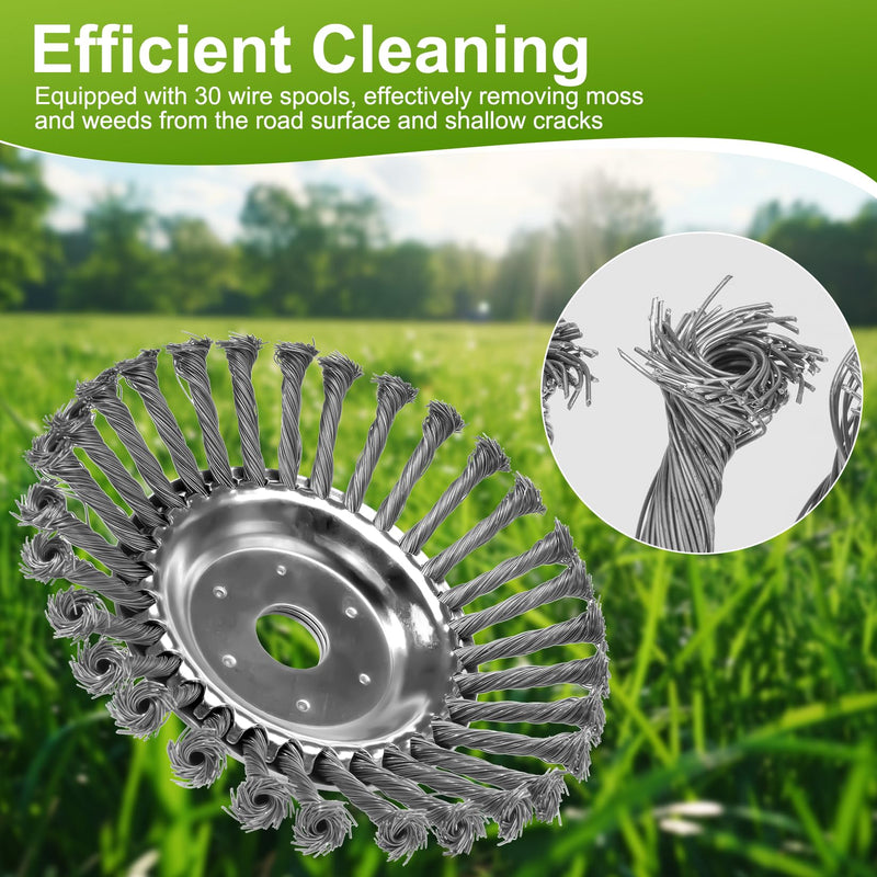 Weed Brush Cutter, Wild Herb Brush for Brush Cutter, 8 Inch Professional Weed Brush for Grass Trimmer, 25 mm Bore Steel Brush for Lawn Mower Brush, Removal of Weeds and Moss (8 Inches) 8 inches