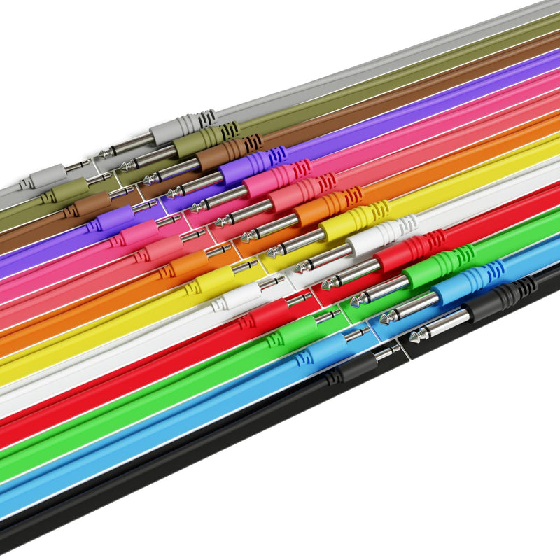 Mono Patch Cables - TS 3.5mm 1/8" to 6.35mm 1/4" [6A-Pack | 150 cm - 59.06"] 150 cm - 59.06" 6A-Pack