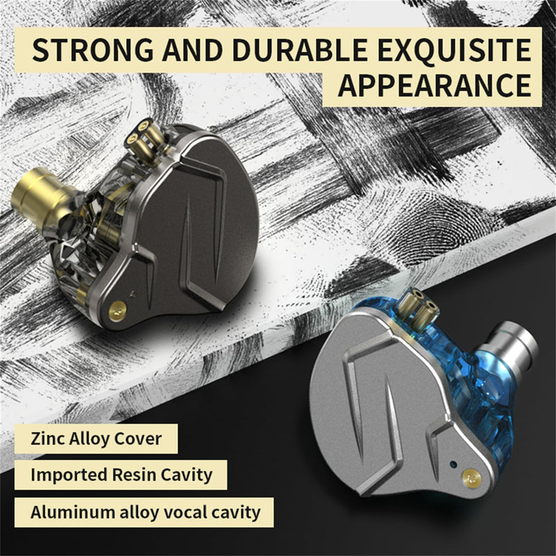 [AUSTRALIA] - KZ ZSN Pro Gaming Earbuds, HiFi in-Ear Monitor Earbuds Stereo Sound IEM Earphones Noise Cancelling in Ear Headphones with 2pins Detachable Cable for Phone Android MP3 MP4 Music Player (Gray with Mic) Gray 
