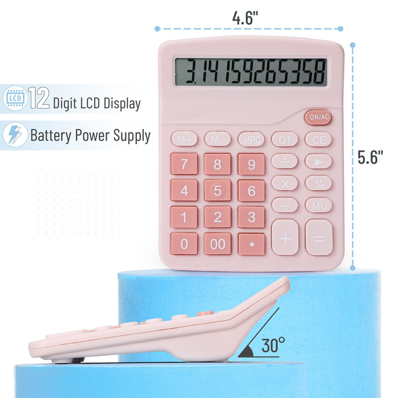 Mr. Pen- Calculator, Pink, Calculators Large Display, Standard Function Calculator, 12-Digit, Calculators Desktop, Office Calculator, Desktop Calculator, Desk Calculator Large Display, Pink Calculator