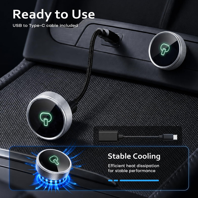 Wireless CarPlay Adapter for iPhone & Android Device | Fast Auto-Connect, Stable Connection, Mini Size Plug，Apple iPhone & Android, 2-in-1 Adapter, Convert Wired to Wireless Dongle