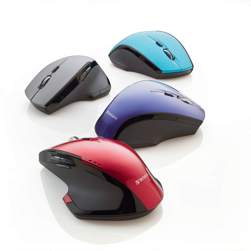 Verbatim 2.4G Wireless 8-Button LED Ergonomic Deluxe Mouse - Computer Mouse with Nano Receiver for Mac and PC - Purple