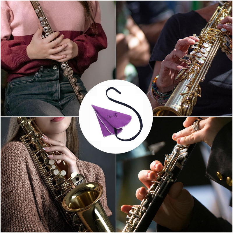 Cleaning Cloth Swab for Inside Tube Suitable for Clarinet Piccolo Flute Sax Saxophone (Purple) Purple