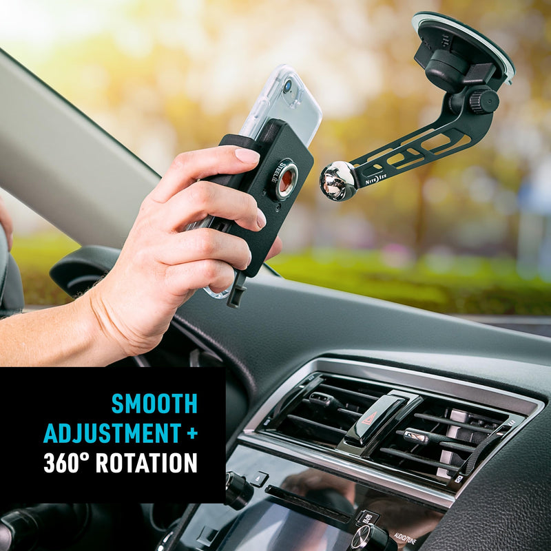 Nite IZE Steelie Squeeze Windshield Kit - Universal Windshield Magnetic Car Mount Holder