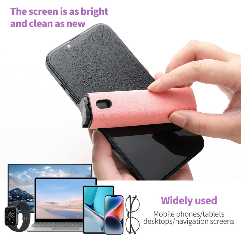 [AUSTRALIA] - Touchscreen Screen Cleaner Kit 2 Pcs, Phone, Tablet and Car Screen Cleaner, Two in One Spray and Microfiber Cloth(2 Pack Pink) 2 Pcs Pink 