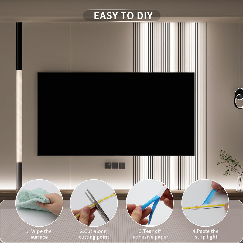 [AUSTRALIA] - MIWISE COB LED Strip Light 32.8ft/10m,CRI 90+ Daylight White 6000K High Lumen Dimmable Super Bright Flexible DC24V LED Tape Light with Controller/Dimmer,for Cabinet Home Office DIY Lighting Projects 32.8 ft 