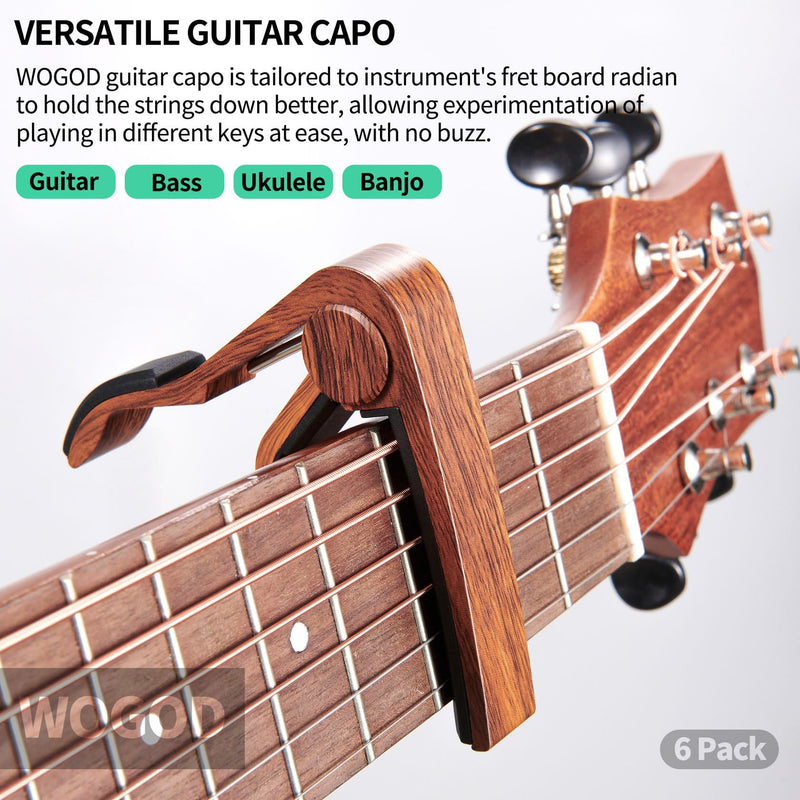 Capo 6 Pack Guitar Capo for Acoustic Electric Guitar Ukulele Capo Roswood Capo 6Pcs
