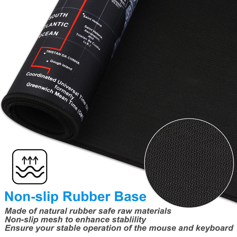 Cmhoo XXL Professional Large Mouse Pad & Computer Game Mouse Mat (35.4x15.7x0.1IN, Map) (90*40 Map) 35.4x15.7x0.1IN