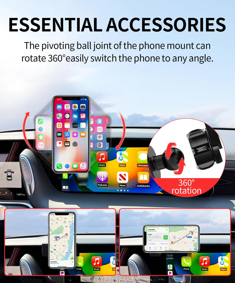 Car Phone Holder for Genesis G90 2023-2026 12.3" Screen Magsafe Accessories | Magnetic Cell Phone Mount Clip Compatible with iPhone, 3D fit Stable Dashboard GPS Navigation Bracket Cradle Stand
