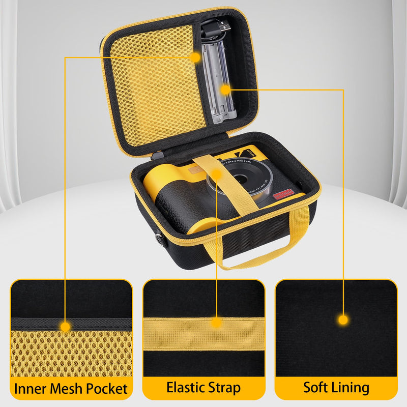 khanka Hard Travel Case Replacement for KODAK Mini Shot 3 ERA/Mini Shot 3 Retro 4PASS 2-in-1 Instant Camera and Photo Printer,Case Only (Yellow) Yellow