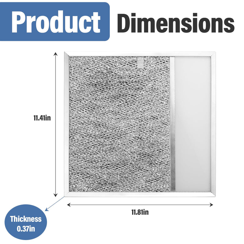 [AUSTRALIA] - BP57 Range Hood Filter with Light Lens for Broan-NuTone Kitchen Exhaust Grease Filter,Stove Hood Vent Air Filter,11-1/2 X 11-3/4 X 3/8 Reinforced Aluminum Frame fit 43000 R610045, Series 1-Pack 