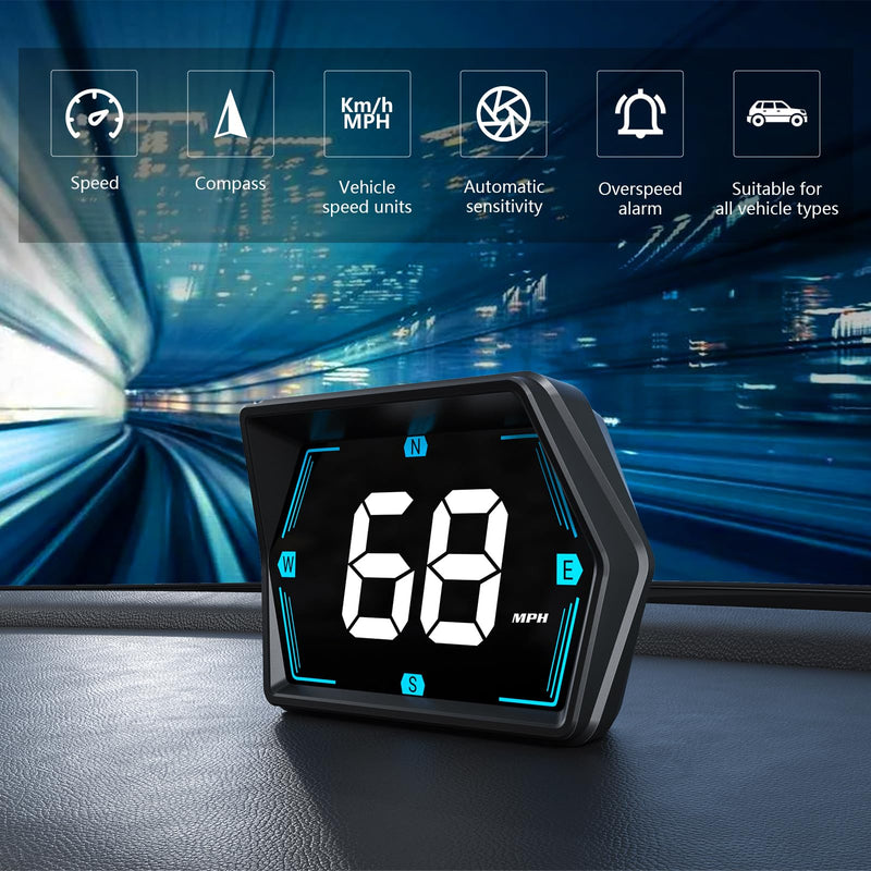 G20 Digital GPS Speedometer, Universal Head-Up Display for Cars, Small LED Display Speed MPH Compass Direction, Plug and Play for All Vehicles