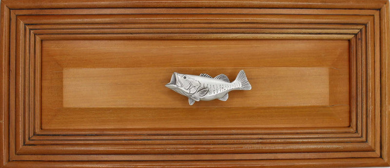 Costello Coastal - Bass Cabinet Knob (Left Facing) - Artist Designed Pewter Hardware Left Facing