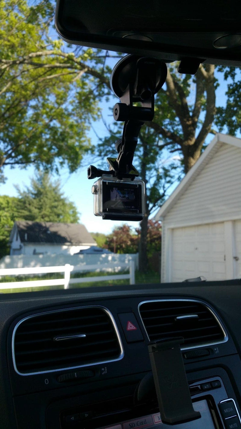Sametop Suction Cup Mount Compatible with Gopro Hero 12, 11, 10, 9, 8, 7, 6, 5, 4, Session, 3+, 3, 2, 1, Hero (2018), Max, Fusion, DJI Osmo Action Cameras; Perfect for Car Windshield and Window