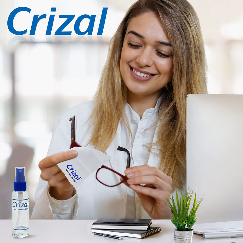 Crizal Eyeglass Lens Cleaner Kit, 1 Doctor Recommended for Anti Reflective Lenses and Coating, 2oz Crizal Spray w/Crizal Microfiber Cloth, 2pk 2oz Spray W/Cloth, 2 Pack