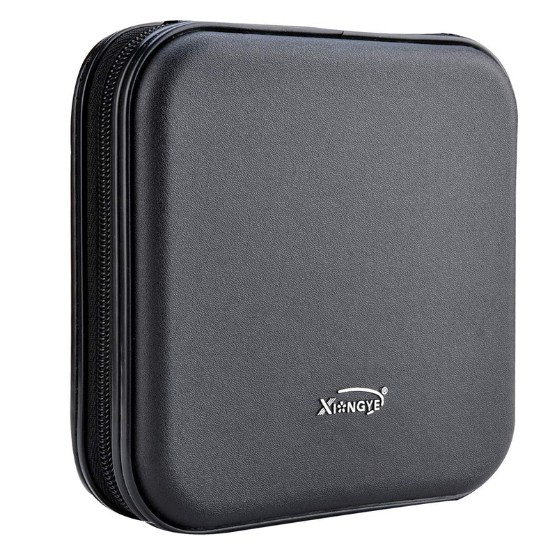 CD DVD Wallet, 32 Capacity Heavy Duty, DVD CD Case Holder for Car, Portable DVD/VCD Storage Disk, Hard Shell Sturdy case , Car CD Disk Holder, Booklet, Blu-ray Wallet (32 Capacity,Black) Black