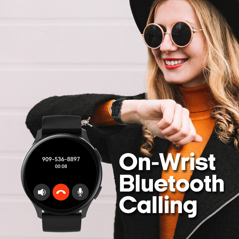 3Plus Callie Smartwatch with 1.43" Round AMOLED Display/Answer & Make Calls/Sleep Monitoring/Heart Rate/IP68 Waterproof/100+ Workout Modes/Quick Reply/iOS and Android