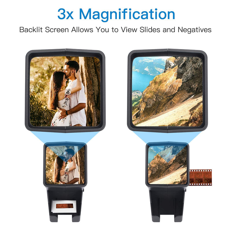 [AUSTRALIA] - 35mm Slide and Film Viewer, Negative Scanner, Desk Top LED Lighted Illuminated Viewing, 3X Magnification, USB Powered 