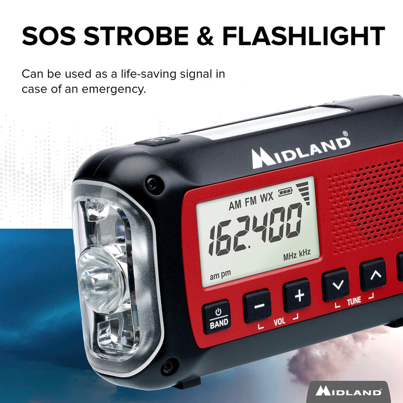 Midland ER40 Emergency Crank Weather Alert Radio w/Flashlight