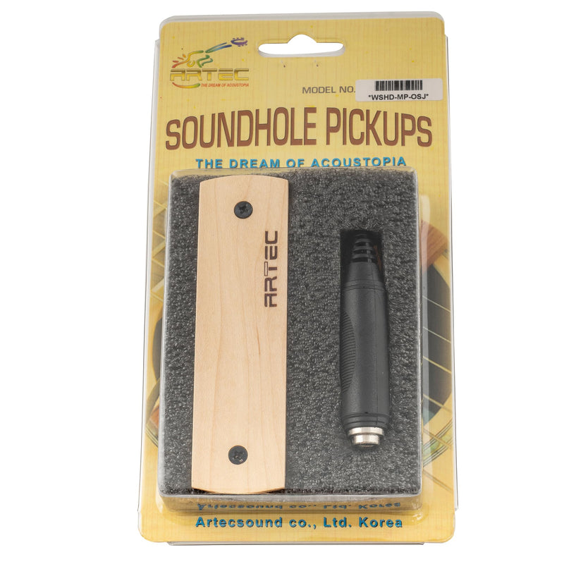 Artec WSHD-OSJ Ceramic Magnet Humbucker Maple Wood Cover Soundhole Pickup 8.4K with OSJ Jack for Acoustic Guitar Maple Cover