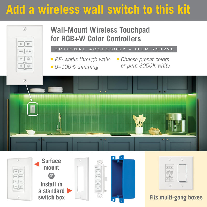 Armacost Lighting 423501 Multi-Color + White LED Tape Light Kit Multicolor Multi Color + White