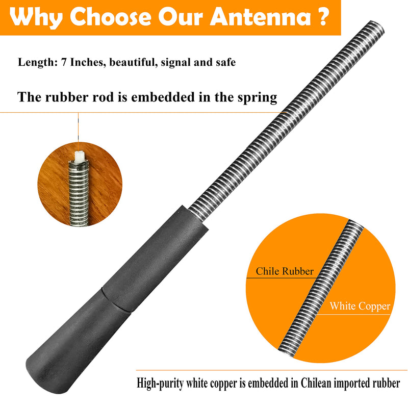 [AUSTRALIA] - 7 Inch Antenna Replacement for GMC Canyon (2015-2022), GMC Canyon Antenna, Flexible Rubber Antenna Mast 