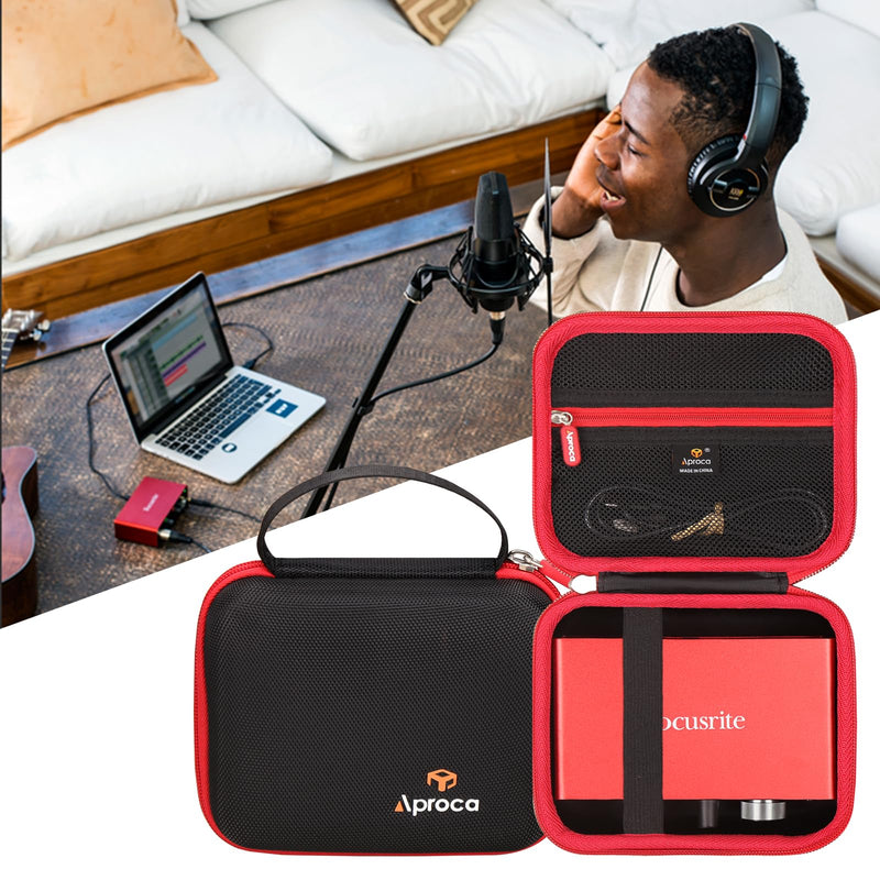 Aproca Portable Hard Storage Protective Case, for Focusrite Scarlett Solo 3rd Gen USB Audio Interface and Accessories