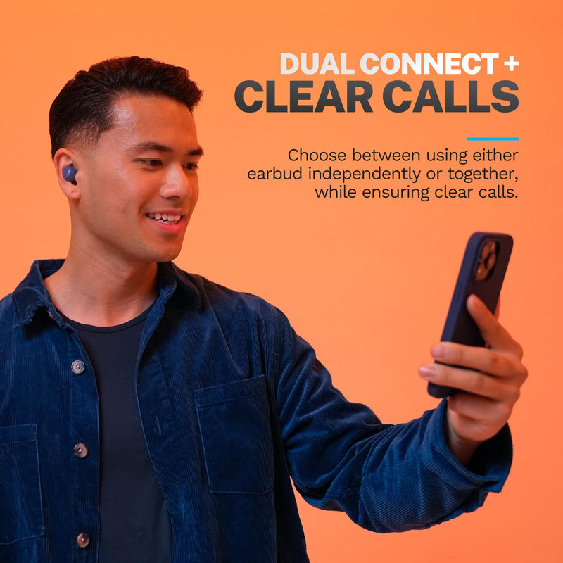 JLab Go Air Pop+ True Wireless Bluetooth Earbuds in Navy Blue Plus Cloud Foam Mnemonic Earbud Tips