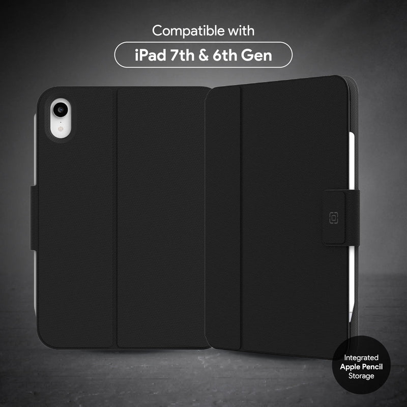 Incipio - SureView Protective Folio Case for iPad 7th & 6th Gen, Lightweight Slim Cover with Adjustable Stand, Scratch Protection (Black) Black iPad mini (6th Generation)