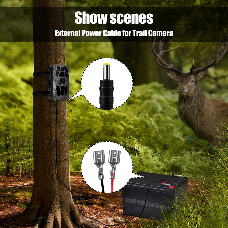 2 PCS Trail Camera Power Cord,4.0x1.7mm DC External Power Cable Compatible with Tactacam Reveal X XB SK,Wise Eye,Covert Cameras, Snyper Cameras, etc. 4.0x1.7mm DC Plug Trail Game Camera 2-pcs 4.0x1.7mm cable